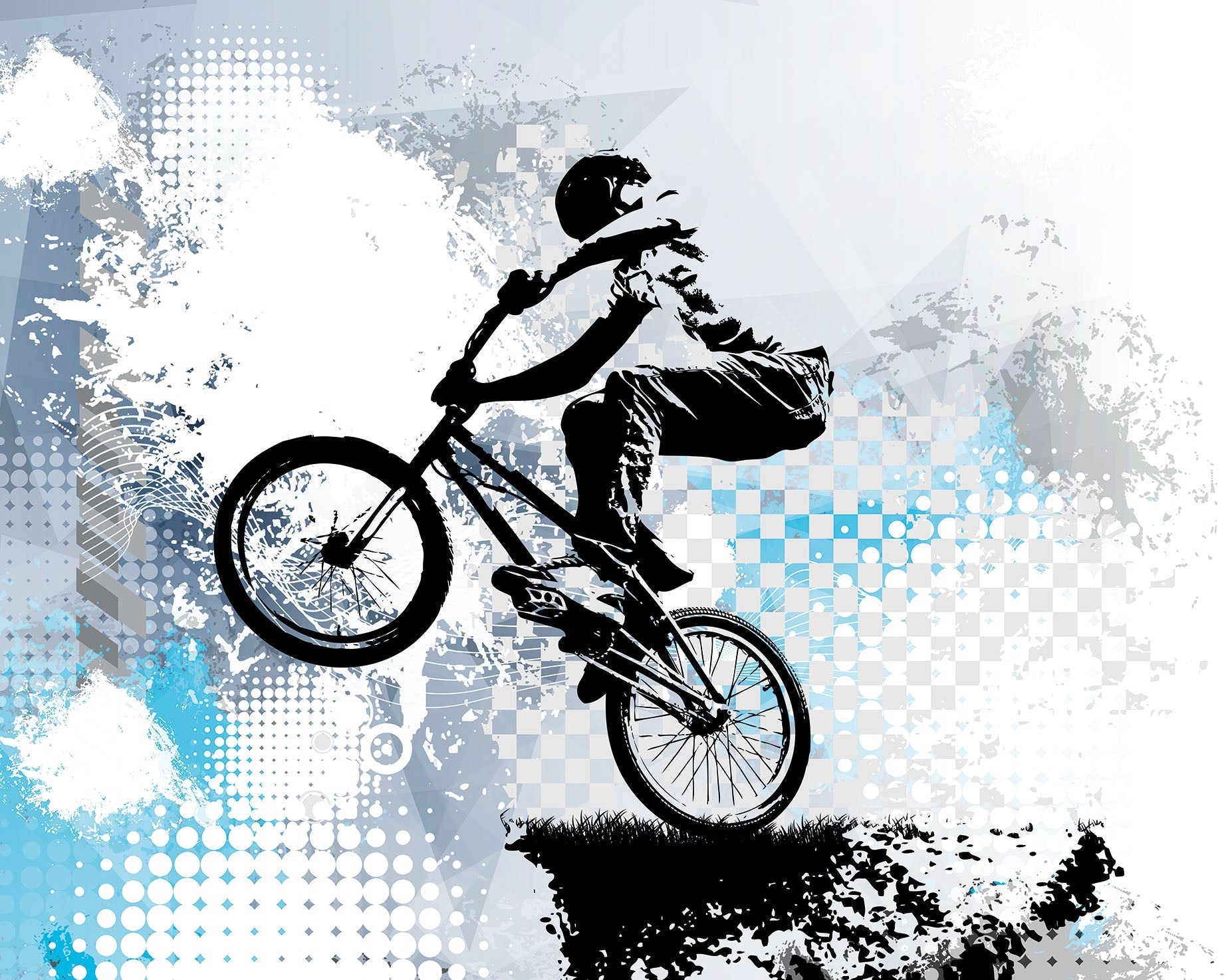 Origin Murals Bmx Bikers Blue 350cm X 280cm - Hot Tub Shop