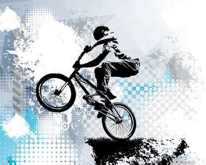 Origin Murals Bmx Bikers Blue 350cm X 280cm - Hot Tub Shop