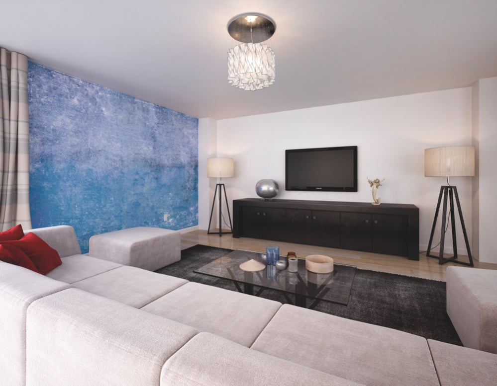 Origin Murals Grunge Distressed Effect Blue 300cm X 240cm - Hot Tub Shop
