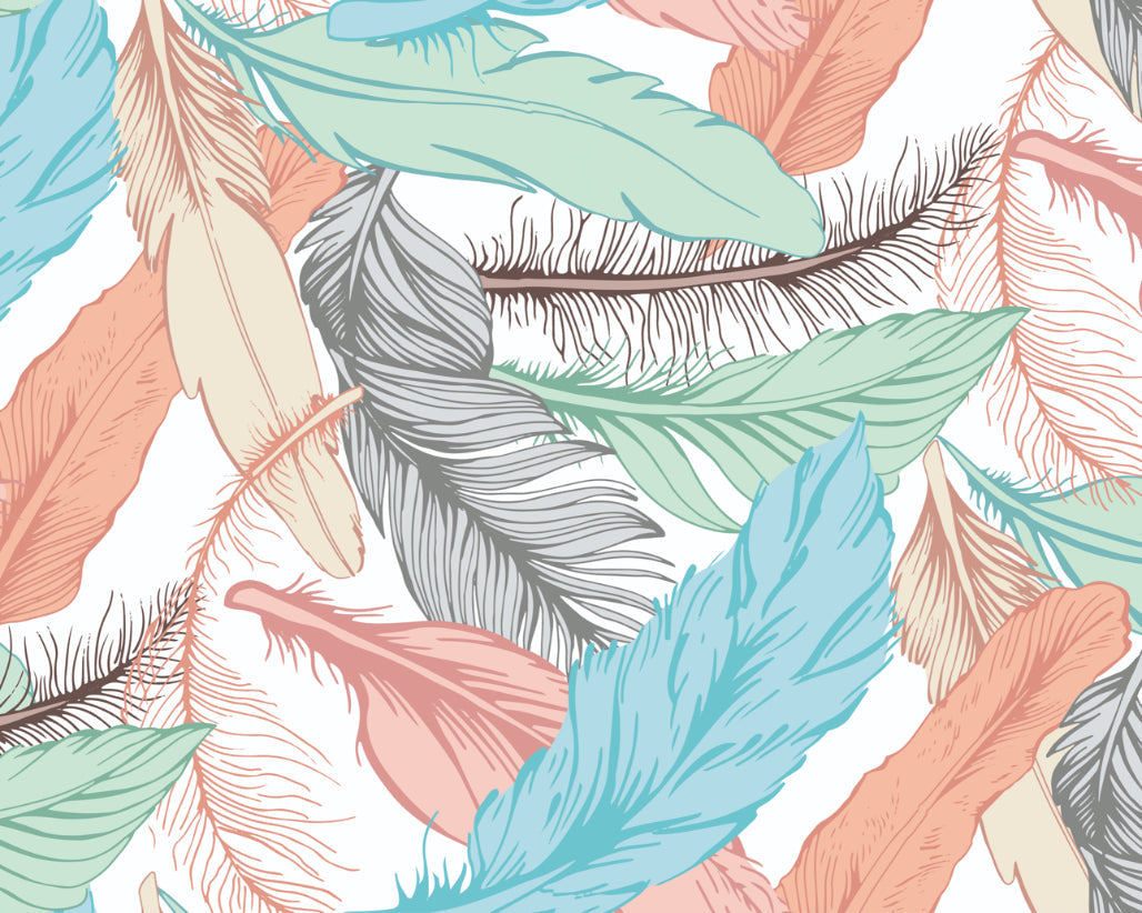 Origin Murals Oversized Feathers Multi 350cm X 280cm
