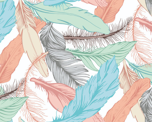 Origin Murals Oversized Feathers Multi 350cm X 280cm