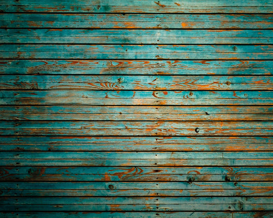 Origin Murals Rustic Wood Effect Blue 300cm X 240cm