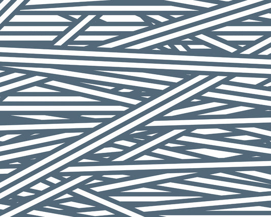 Origin Murals Striped Criss Cross Pattern Blue 350cm X 280cm