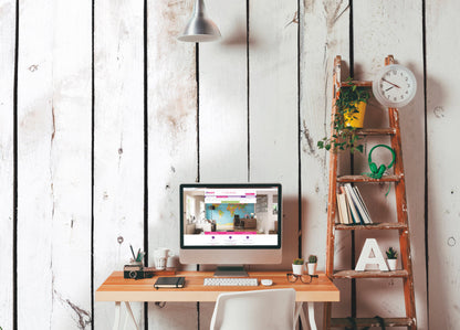 Origin Murals Vintage Wood Effect White 350cm X 280cm