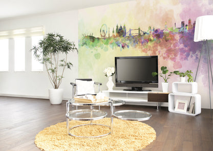 Origin Murals Watercolour London Skyline Multi 350cm X 280cm