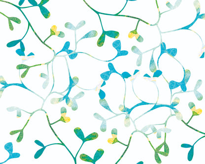 Origin Murals Watercoloured Petals Blue 350cm X 280cm