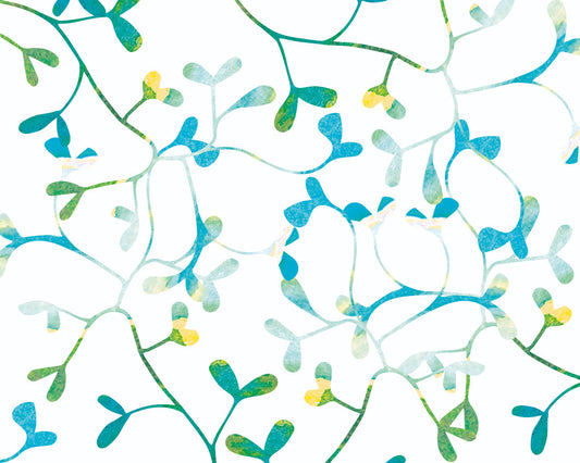 Origin Murals Watercoloured Petals Blue 350cm X 280cm