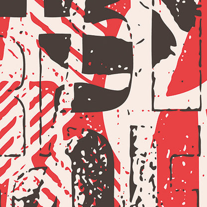 Origin Murals Letterpress Graffiti Red Black 300cm X 240cm