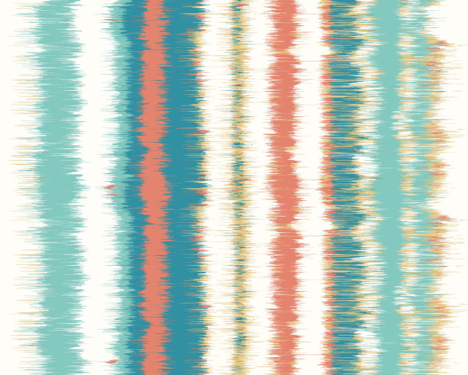 Origin Murals Linear Stripe Teal Blue Orange 350cm X 280cm - Hot Tub Shop
