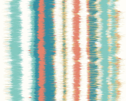 Origin Murals Linear Stripe Teal Blue Orange 350cm X 280cm - Hot Tub Shop