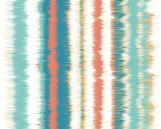 Origin Murals Linear Stripe Teal Blue Orange 350cm X 280cm - Hot Tub Shop