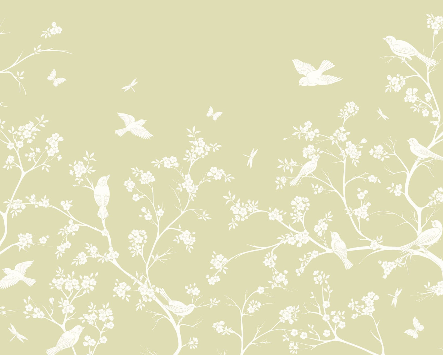 Origin Murals Blossom Trail Soft Green 300cm X 240cm