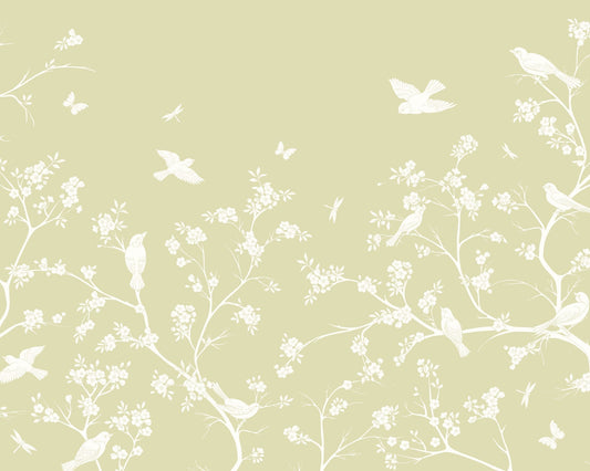 Origin Murals Blossom Trail Soft Green 300cm X 240cm