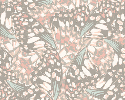 Origin Murals Butterfly Wings Grey Blush Pink 300cm X 240cm