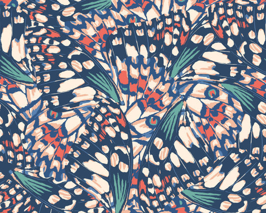 Origin Murals Butterfly Wings Navy Blue Coral 350cm X 280cm