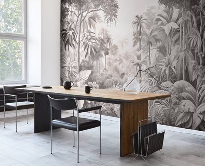 Origin Murals Jungle Trees Black White 300cm X 240cm