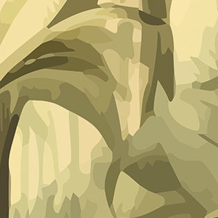 Origin Murals Jungle Trees Olive Green 350cm X 280cm