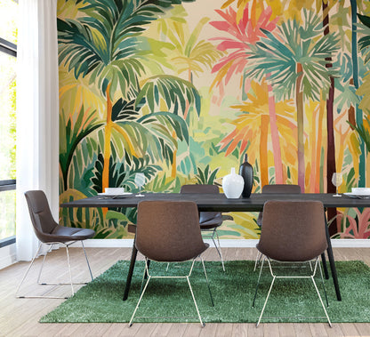 Origin Murals Pretty Palms Emerald Green 350cm X 280cm