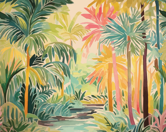 Origin Murals Pretty Palms Emerald Green 300cm X 240cm