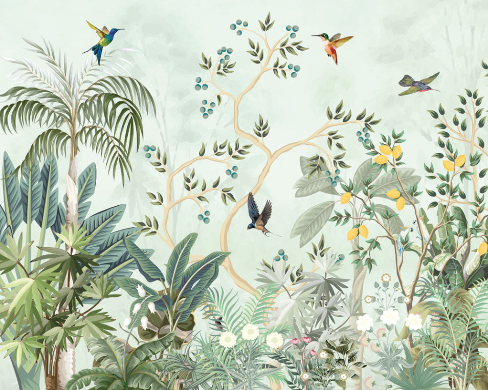 Origin Murals Lemon Tree Forest Forest Green 350cm X 280cm