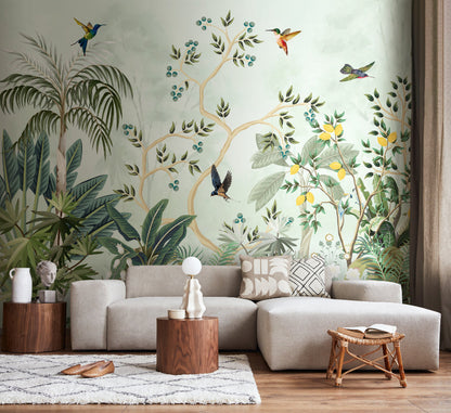 Origin Murals Lemon Tree Forest Forest Green 350cm X 280cm