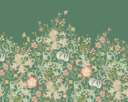 Origin Murals Trailing Lily Forest Green 300cm X 240cm