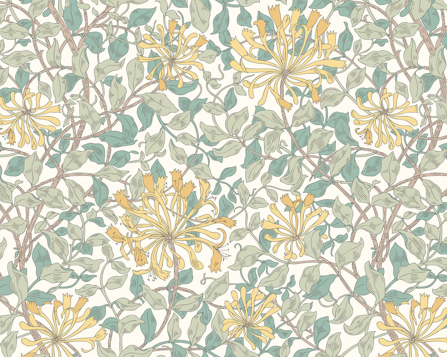 Origin Murals Honeysuckle Seafoam 350cm X 280cm