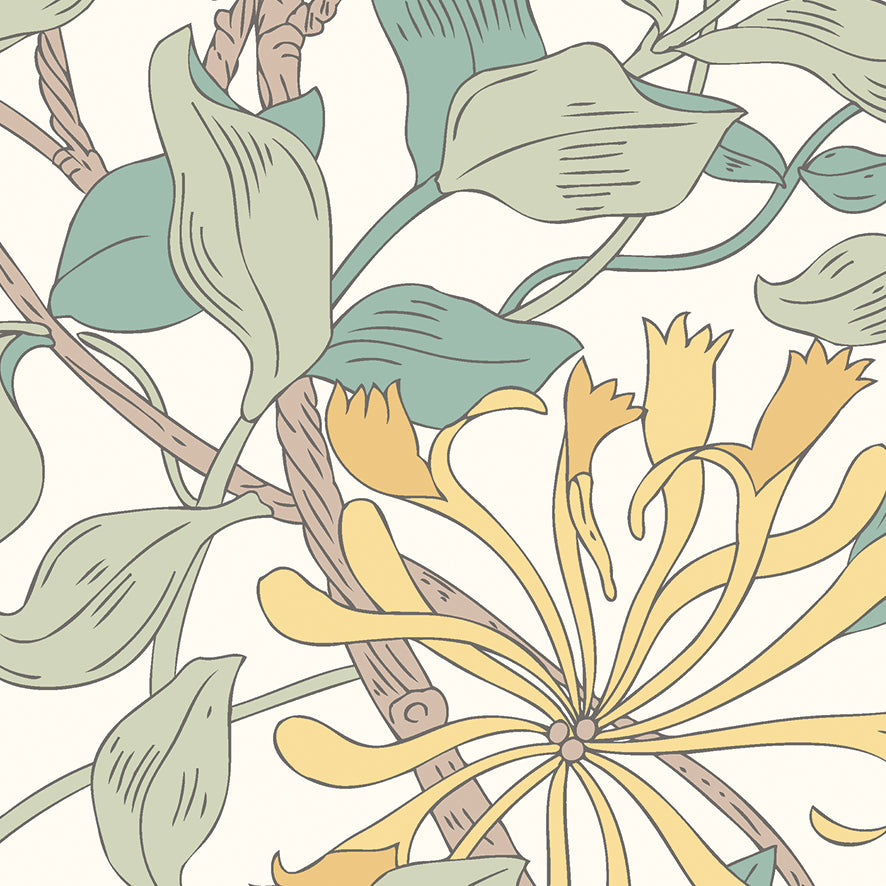 Origin Murals Honeysuckle Seafoam 300cm X 240cm