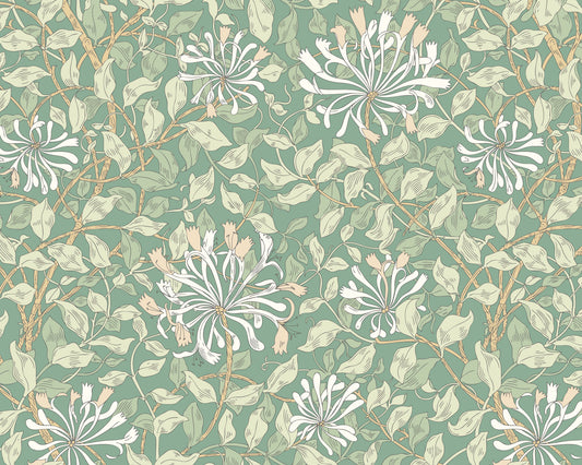Origin Murals Honeysuckle Soft Jade 350cm X 280cm