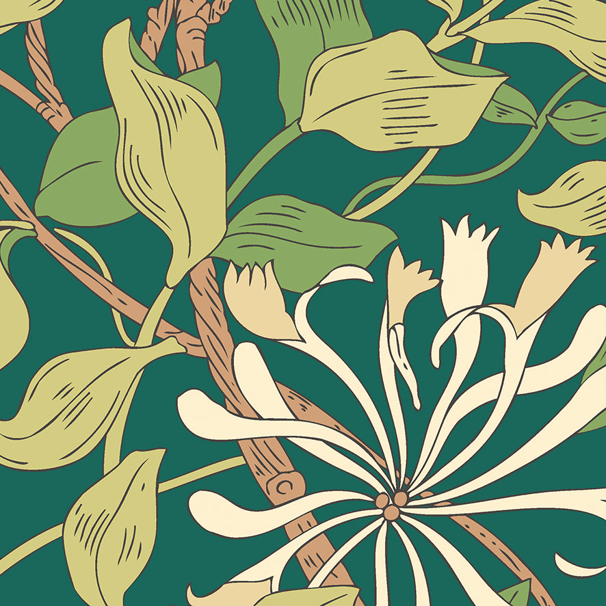 Origin Murals Honeysuckle Forest Green 350cm X 280cm - Hot Tub Shop