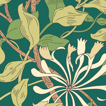 Origin Murals Honeysuckle Forest Green 350cm X 280cm - Hot Tub Shop