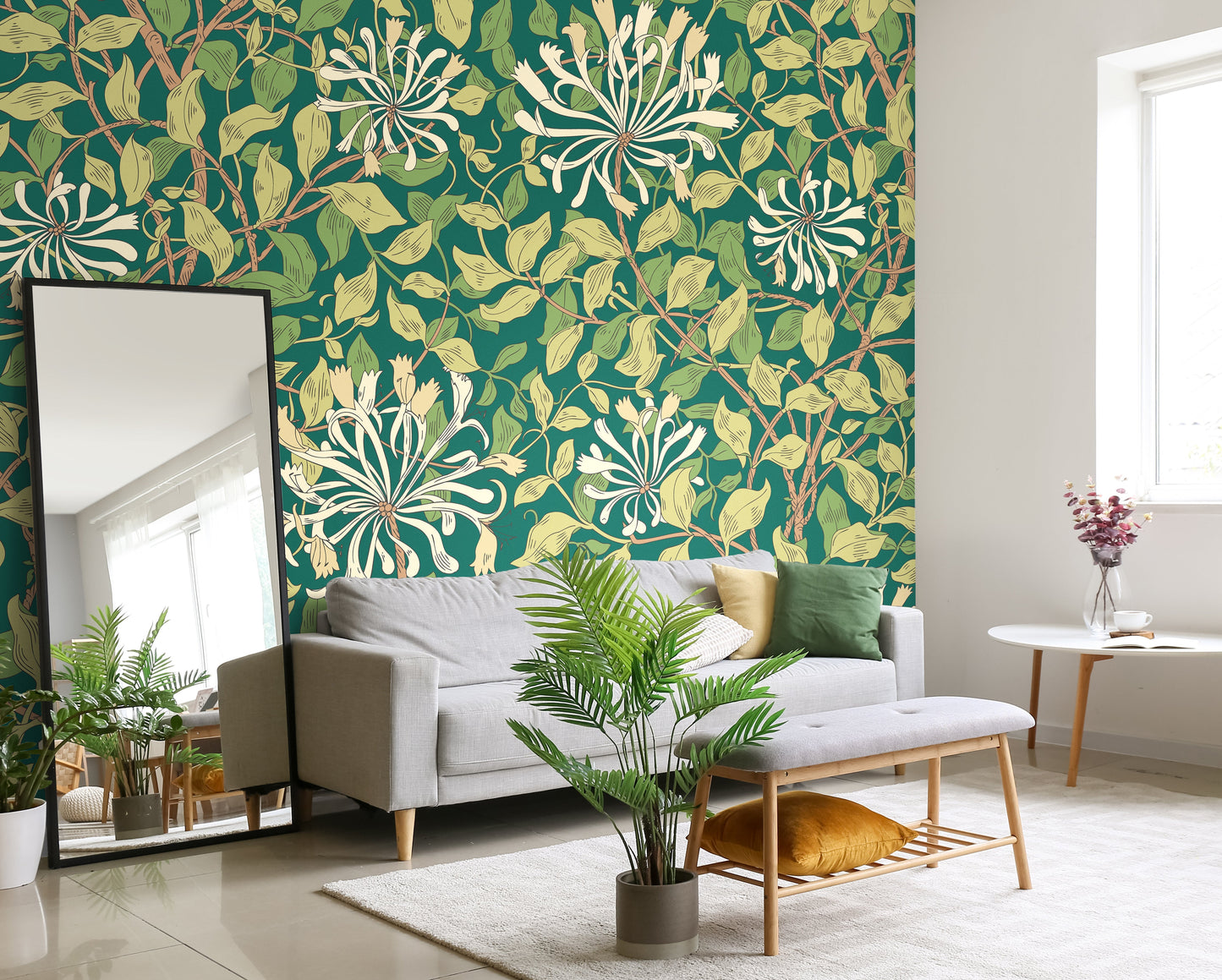 Origin Murals Honeysuckle Forest Green 350cm X 280cm - Hot Tub Shop
