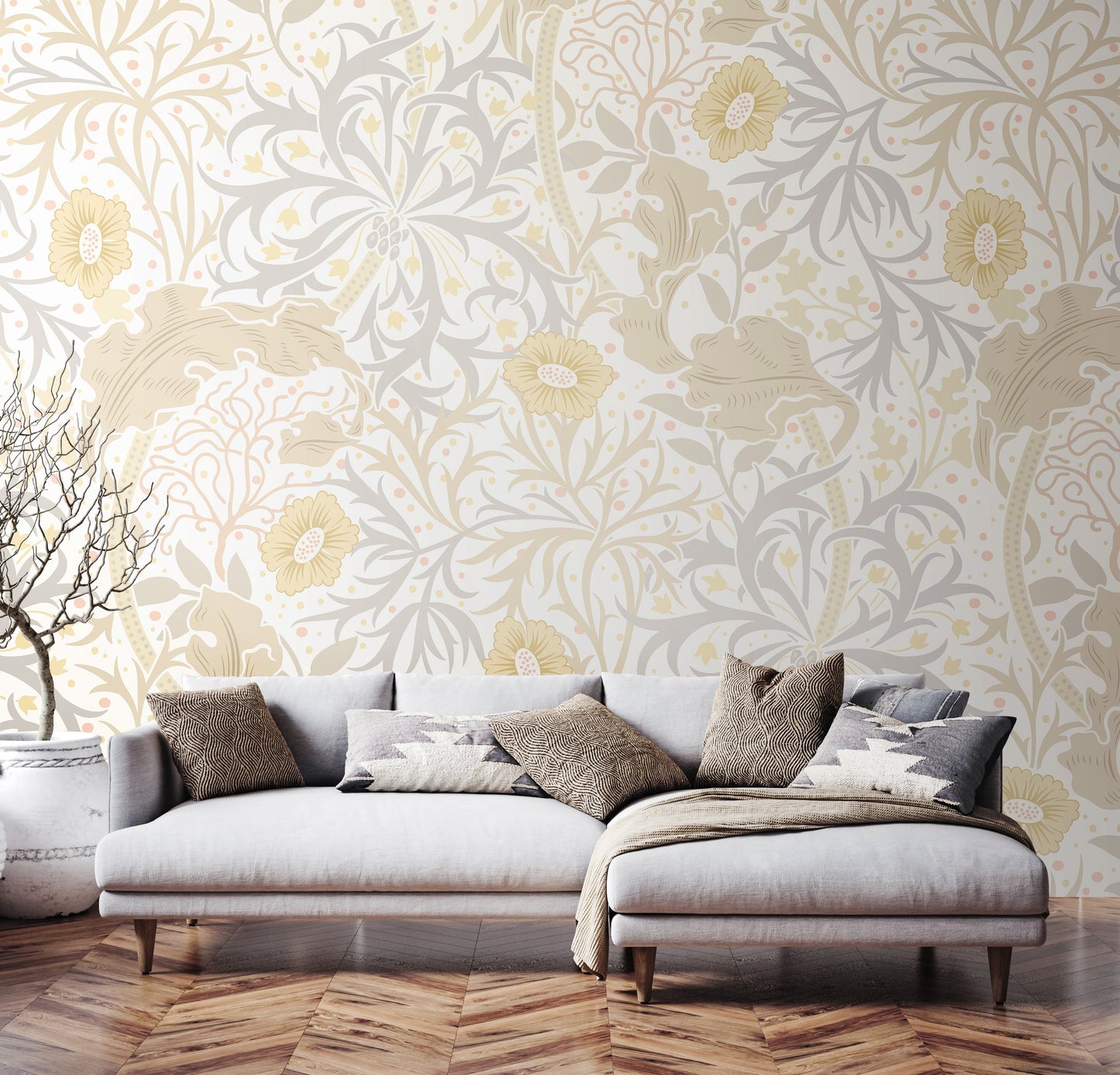 Origin Murals Trailing Seaweed Garden Chalk And Stone 350cm X 280cm