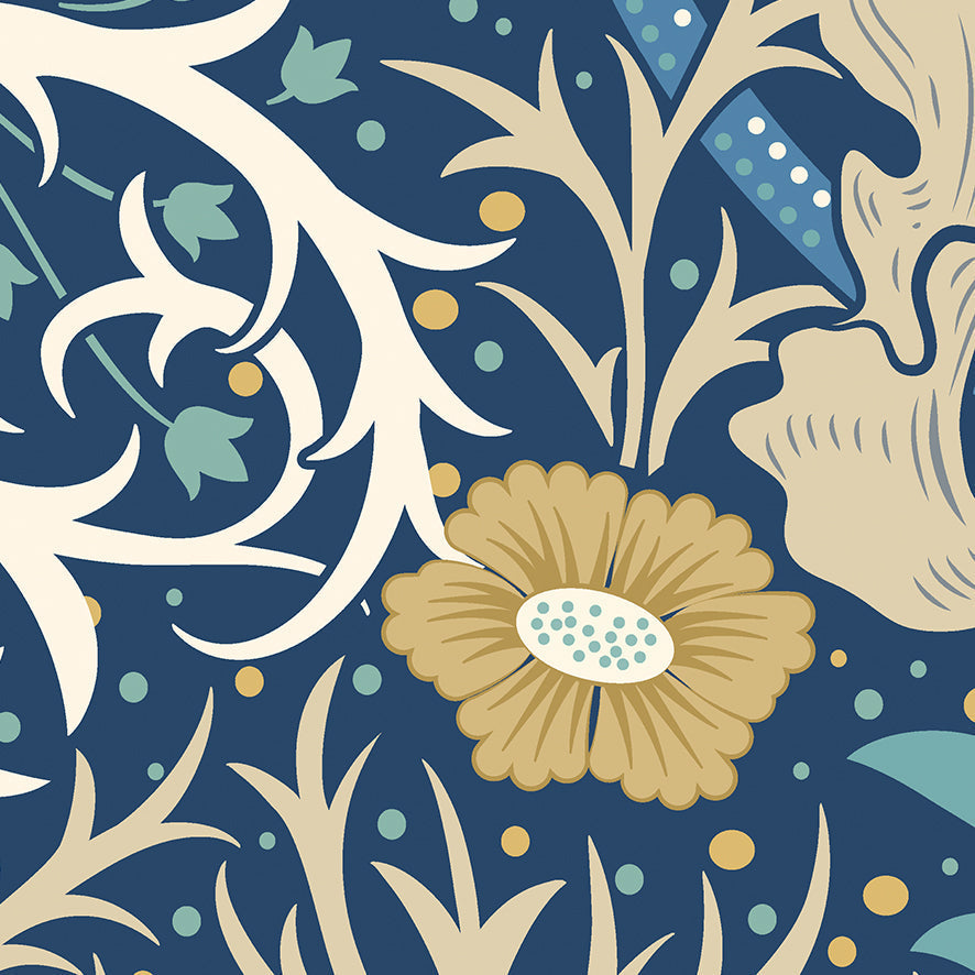 Origin Murals Trailing Seaweed Garden Ink And Petrol 350cm X 280cm - Hot Tub Shop