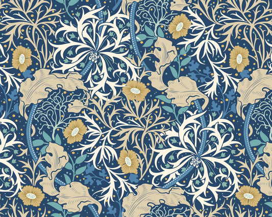 Origin Murals Trailing Seaweed Garden Ink And Petrol 350cm X 280cm - Hot Tub Shop