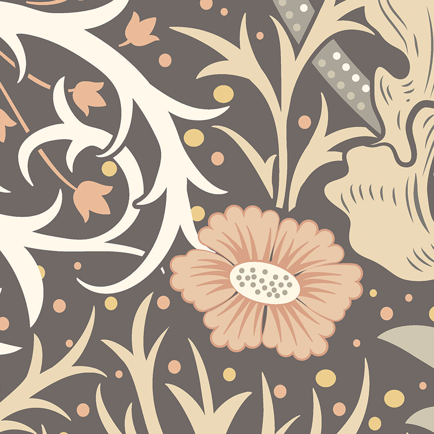 Origin Murals Trailing Seaweed Garden Charcoal 350cm X 280cm