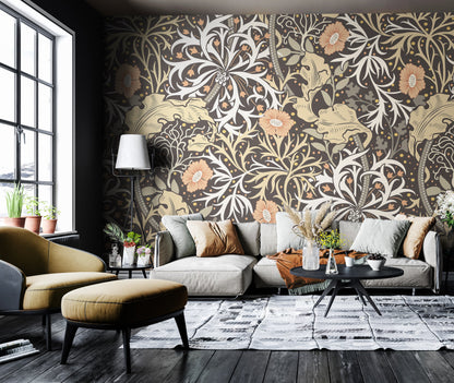 Origin Murals Trailing Seaweed Garden Charcoal 350cm X 280cm