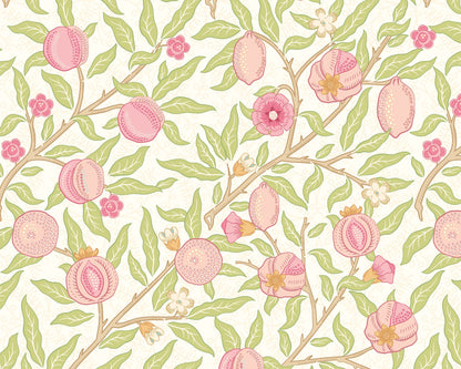 Origin Murals Fruit And Foliage Rose And Apple Green 350cm X 280cm