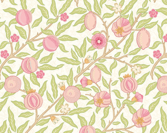 Origin Murals Fruit And Foliage Rose And Apple Green 300cm X 240cm