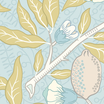 Origin Murals Fruit And Foliage Wedgewood Blue 350cm X 280cm