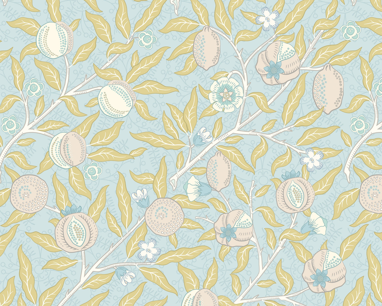 Origin Murals Fruit And Foliage Wedgewood Blue 300cm X 240cm