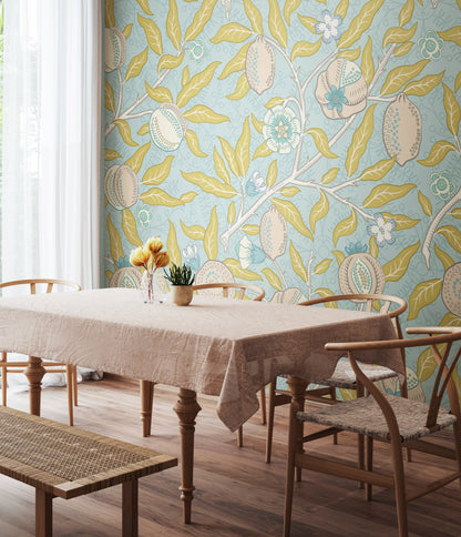Origin Murals Fruit And Foliage Wedgewood Blue 300cm X 240cm
