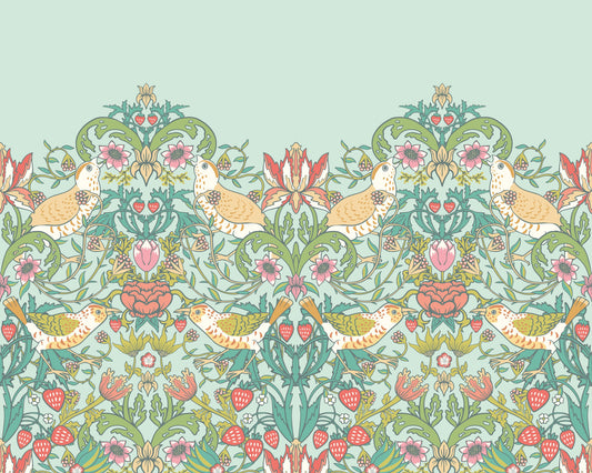 Origin Murals Birds Fruit And Foliage Duck Egg 350cm X 280cm