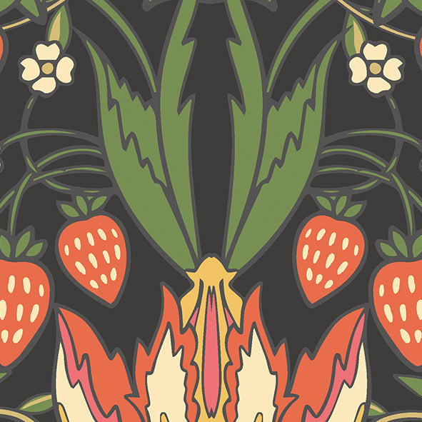 Origin Murals Birds Fruit And Foliage Black And Olive 350cm X 280cm
