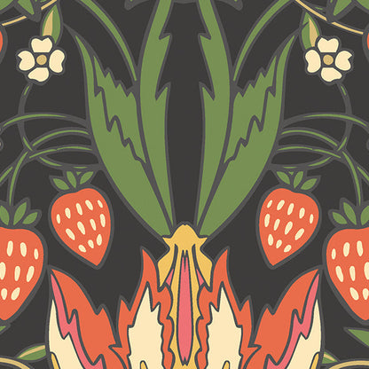 Origin Murals Birds Fruit And Foliage Black And Olive 350cm X 280cm