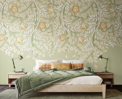 Origin Murals Cascading Rosehip Sage Green 350cm X 280cm
