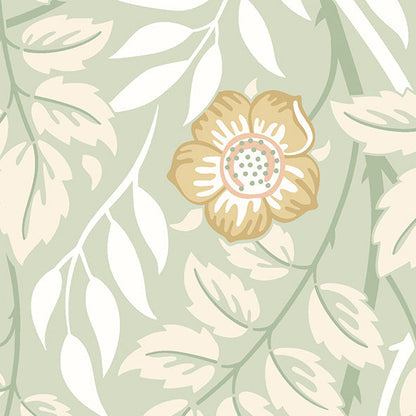 Origin Murals Cascading Rosehip Sage Green 300cm X 240cm - Hot Tub Shop