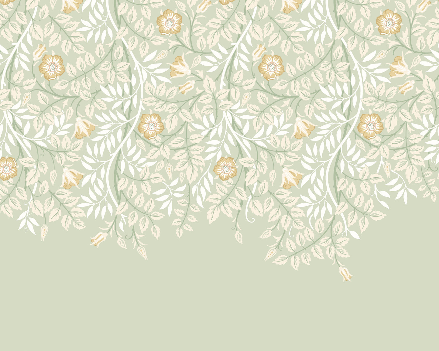 Origin Murals Cascading Rosehip Sage Green 300cm X 240cm - Hot Tub Shop