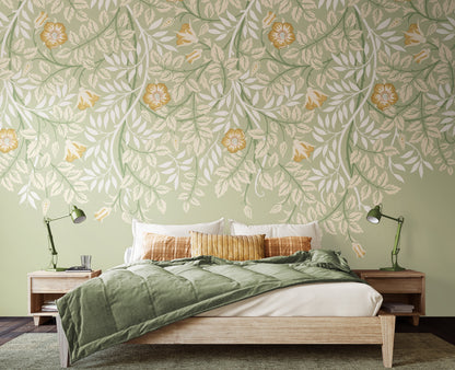 Origin Murals Cascading Rosehip Sage Green 300cm X 240cm - Hot Tub Shop