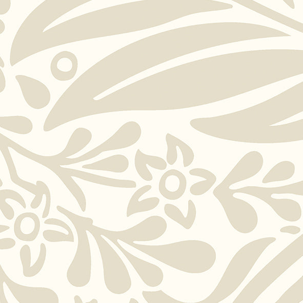 Origin Murals Trailing Ferns Stone And Linen 300cm X 240cm - Hot Tub Shop
